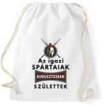 printfashion Augusztusban születtek az igazi SPÁRTAIAK! - Sportzsák, Tornazsák - Fehér (2615897)