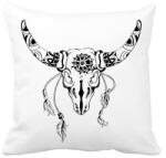 printfashion bull skull - Párnahuzat, Díszpárnahuzat - Fehér (9008389)