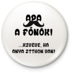 printfashion Apa a főnök! (kivéve, ha anya itthon van) - Kitűző, hűtőmágnes - Fehér (3088964)