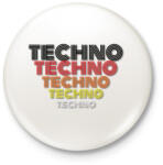 printfashion Techno, Techno - Kitűző, hűtőmágnes - Fehér (6583942)