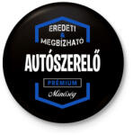 printfashion Autószerelő prémium minőség - Kitűző, hűtőmágnes - Fekete (3096982)