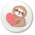 printfashion Lajhár - Kitűző, hűtőmágnes - Fehér (13899045)