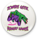 printfashion Zombi kockafej - Kitűző, hűtőmágnes - Fehér (3074619)