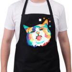 printfashion Colorfull cat - Kötény - Fekete (4934396)