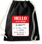 printfashion Hello az én nevem - Bögre - Sportzsák, Tornazsák - Fekete (7021445)