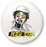 printfashion Peter Tosh - Reggae - Kitűző, hűtőmágnes - Fehér (7661619)