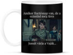 printfashion Jussát várja a Vaják. . . (fehér szöveg) - Bögre - Fekete (13798150)