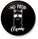 printfashion No Probllama - Kitűző, hűtőmágnes - Fekete (3095604)