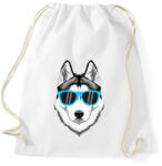 printfashion Napszemüveges Husky - Sportzsák, Tornazsák - Fehér (1920141)
