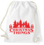 printfashion Christmas things Sranger Things póló - Sportzsák, Tornazsák - Fehér (10945112)
