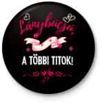 printfashion Lánybúcsú, a többi titok - Kitűző, hűtőmágnes - Fekete (16844540)