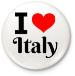 printfashion I love Italy - Kitűző, hűtőmágnes - Fehér (10548048)
