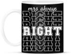 printfashion Mrs always right páros 2 - Bögre - Fekete (6077789)