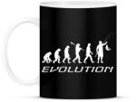 printfashion horgász evolúcio fehér - Bögre - Fekete (5801624)