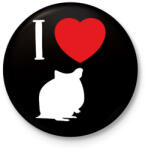 printfashion I love hamster (white) - Kitűző, hűtőmágnes - Fekete (7096253)