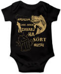 printfashion Horgászom csak akkor zavarj ha sört hoztál - Baba Body - Fekete (4712182)