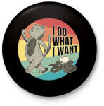 printfashion Lázadó macska - Kitűző, hűtőmágnes - Fekete (13482886)