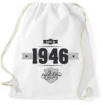 printfashion born-in-1946-(dark&lightgrey) - Sportzsák, Tornazsák - Fehér (468123)