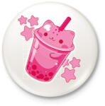 printfashion Cicás bubble tea - Kitűző, hűtőmágnes - Fehér (16619081)