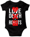 printfashion Love Death + Robots logo - Baba Body - Fekete (7164415)