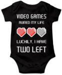 printfashion Video Games ruined my life - Luckily I have two left - Baba Body - Fekete (5780466)