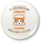 printfashion A legnagyobb gazdi - Uszkár - hónappal - Kitűző, hűtőmágnes - Fehér (6301685)