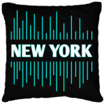 printfashion New York - Párnahuzat, Díszpárnahuzat - Fekete (4388591)
