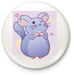 printfashion Csincsilla - Kitűző, hűtőmágnes - Fehér (7650847)