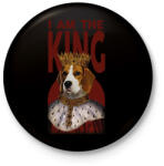 printfashion I am the king - kutya - Kitűző, hűtőmágnes - Fekete (7075467)