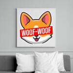 printfashion Corgi Woof-Woof - Vászonkép - Fehér (6638754)