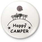 printfashion HAPPY CAMPER FF - Kitűző, hűtőmágnes - Fehér (3080823)