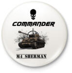 printfashion m4 sherman - Kitűző, hűtőmágnes - Fehér (3081213)