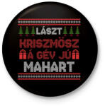 printfashion Lászt kriszmösz karácsonyi mintás fekete póló - Kitűző, hűtőmágnes - Fekete (10944659)