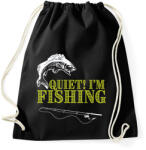 printfashion Csendet, horgászom! - Sportzsák, Tornazsák - Fekete (2460444)