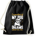 printfashion Mopsz álom - Sportzsák, Tornazsák - Fekete (1934276)