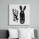 printfashion Húsvét - Fekete nyúl - Vászonkép - Fehér (6640854)