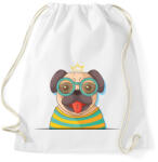 printfashion Vicces mopsz kutya - Sportzsák, Tornazsák - Fehér (1037820)