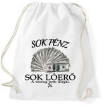 printfashion Sok pénz- Sok lóerő - Sportzsák, Tornazsák - Fehér (4844984)