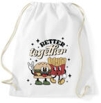 printfashion Retro páros - hamburger és sültburgonya - Sportzsák, Tornazsák - Fehér (11706098)