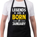 printfashion A legendák januárban születtek - Kötény - Fekete (5804106)