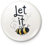 printfashion Méhecske - Let it bee - Kitűző, hűtőmágnes - Fehér (4375280)