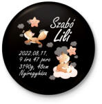 printfashion Rókás emlékörző - Kitűző, hűtőmágnes - Fekete (10732757)