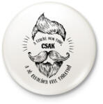 printfashion A szakáll nem szúr - Fekete - Kitűző, hűtőmágnes - Fehér (6836776)