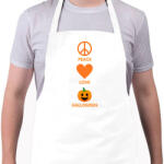 printfashion Peace Love Halloween - Kötény - Fehér (14082182)