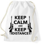 printfashion Keep calm and keep distance - Sportzsák, Tornazsák - Fehér (447485)
