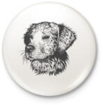 printfashion Kutya - Kitűző, hűtőmágnes - Fehér (12073095)