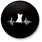 printfashion Yorkshire terrier - Kitűző, hűtőmágnes - Fekete (3102727)