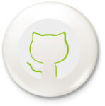 printfashion Cica sziluett - Kitűző, hűtőmágnes - Fehér (4177871)