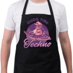 printfashion Disco Time - Techno - Kötény - Fekete (6583913)