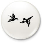 printfashion Fecske - Kitűző, hűtőmágnes - Fehér (3785591)